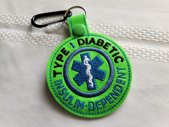 medical alert tag for backpack, type 1 diabetes medical bag tag, emergency medical condition tag, stocking stuffer gift for type 1 diabetic