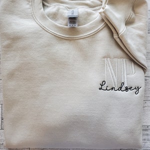 nurse practitioner sweatshirt embroidered, NP gifts for women, NP sweatshirt women, personalized nurse graduation gift for her, work bestie