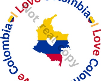Amo a Colombia Camiseta digital para planchar SVG Colombia Descargable PNG Camiseta Colombia Camiseta unisex Camiseta Colombia mujer Descarga JPG Colombia hombre