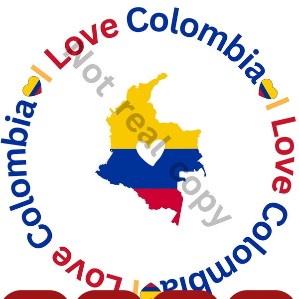 J’aime la Colombie numérique fer sur SVG Colombie PNG téléchargeable T-shirt Colombie unisexe T Shirt Colombie femmes chemise JPG télécharger Colombie hommes