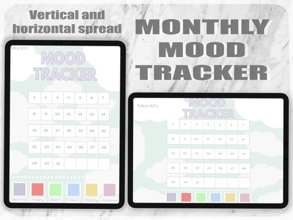Monthly Mood Tracker Printable Mood Tracker Digital Mood - Etsy Canada