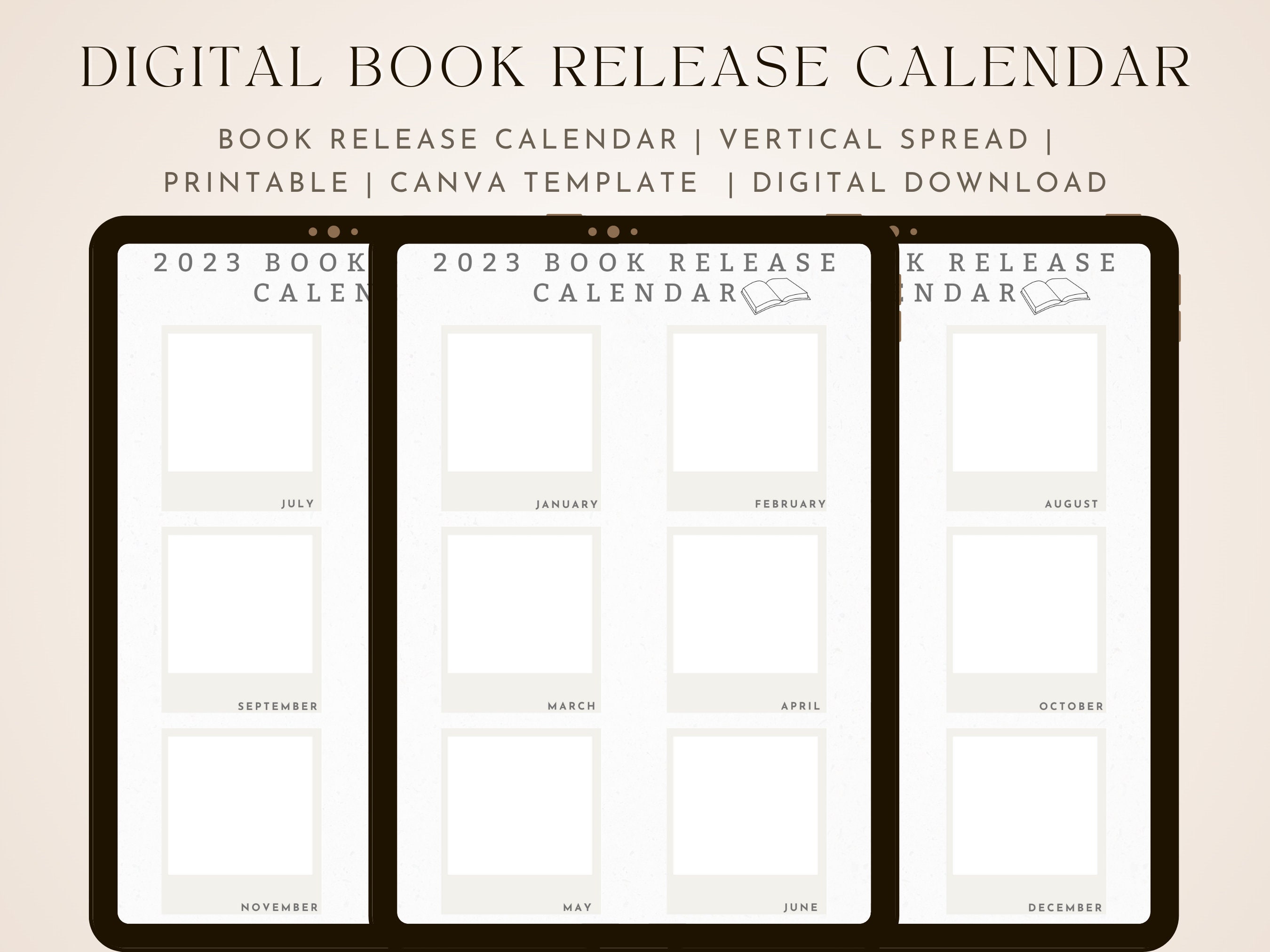 Book Release Calendar, 2022 Calendar, 2023 Calendar, Book Journal, New  Releases/pre-order Books Tracker 