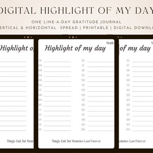 Highlight of My Day Large Bullet Journal Printable Pages