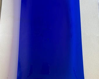 Grote kobaltglazen serveerschaal 19,5 inch lang 11,5 breed 1 inch hoog
