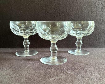 3 Waterford Crystal Kathleen Champagne Sherbet-glas, 10 cm höga