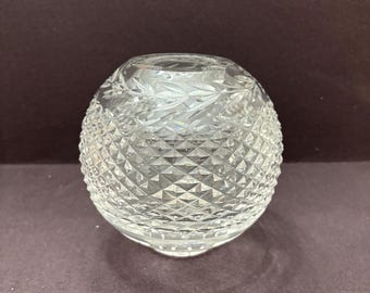Vintage Waterford Crystal Glandore Mönster Rund Rosen Skål Vas 15 cm