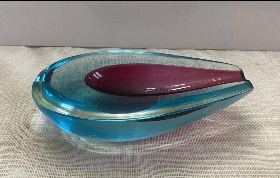 Flavio Poli ムラノガラス ヴィンテージ花瓶 ブルー H30cm Flavio Poli Vase - Etsy