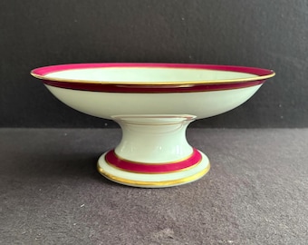 Vintage Limoges porcelain compote fruit pedestal bowl French
