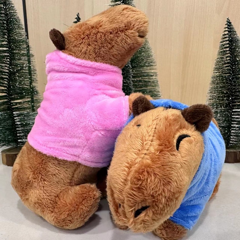 Cute Capybara Stuffed Animal, Removable Hood, Soft Hooded Capybara