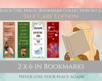 Black Girl Magic Collection Bookmark Set | Self Care Bookmarks | Black Girl Bookmarks | Books