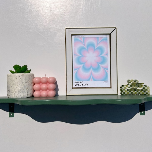 Wavy Shelf | Squiggle shelf | Funky Decor | Maximalist | Pastel shelves | Danish Pastel | Wall Decor | Aesthetic Home Decor | Eclectic |