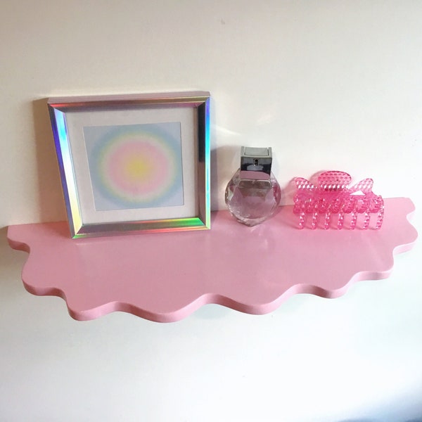 Wavy Shelf | Squiggle shelf | Funky Decor | Maximalist| Pastel shelves | Danish Pastel | Wall Decor | Aesthetic Home Decor | Eclectic