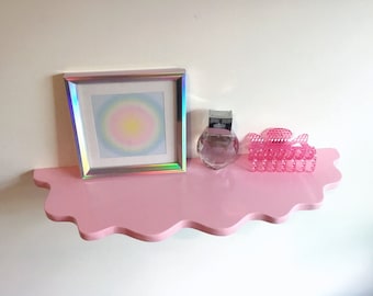 Wavy Shelf | Squiggle shelf | Funky Decor | Maximalist| Pastel shelves | Danish Pastel | Wall Decor | Aesthetic Home Decor | Eclectic
