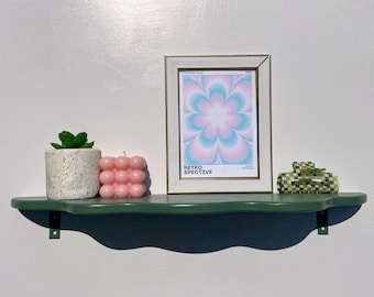 Wavy Shelf | Squiggle shelf | Funky Decor | Maximalist | Pastel shelves | Danish Pastel | Wall Decor | Aesthetic Home Decor | Eclectic