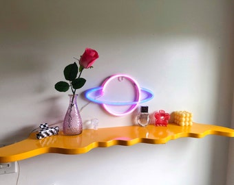 Wavy Shelf | Big Squiggle shelf | Maximalist | Funky Decor | Pastel shelves | Danish Pastel | Aesthetic Home Decor | Eclectic | Retro Decor