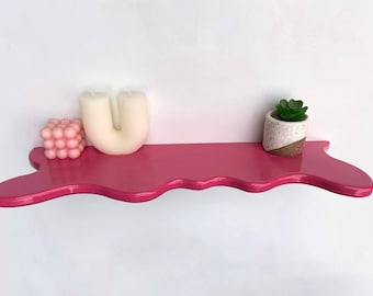 Wavy Shelf | Squiggle shelf | Maximalist | Funky Decor | Pastel shelves | Danish Pastel | Aesthetic Home Decor |Eclectic Decor | Retro Decor