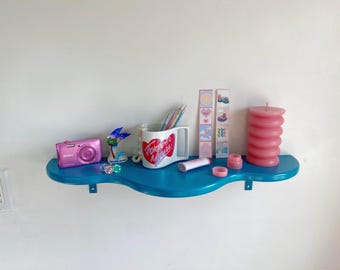 Wavy Shelf | Squiggle shelf | Maximalist | Funky Decor | Postmodern | Retro Aesthetic | Aesthetic Home Decor |Eclectic Decor | Retro Decor