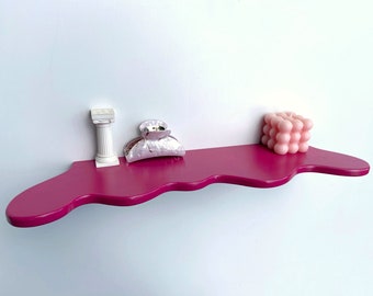 Wavy Shelf | Squiggle shelf | Maximalist | Funky Decor | Pastel shelves | Danish Pastel | Aesthetic Home Decor |Eclectic Decor | Retro Decor