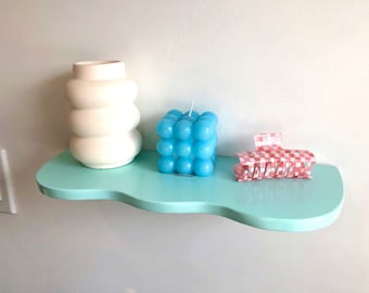 Wavy Shelf | Squiggle shelf | Funky Decor | Pastel shelves | Danish Pastel Wall Decor | Aesthetic Home Decor | Eclectic | Maximalist