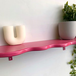 Wavy Shelf | Squiggle shelf | Maximalist | Funky Decor | Pastel shelves | Danish Pastel | Aesthetic Home Decor |Eclectic Decor | Retro Decor