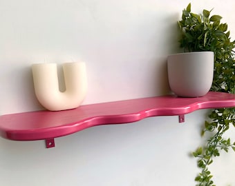 Wavy Shelf | Squiggle shelf | Maximalist | Funky Decor | Pastel shelves | Danish Pastel | Aesthetic Home Decor |Eclectic Decor | Retro Decor