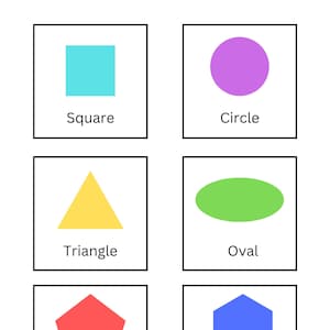 12 Rainbow Shapes Flash Cards, Shape Flashcards, apprentissage préscolaire, Homeschool Printables, Flashcards géométriques