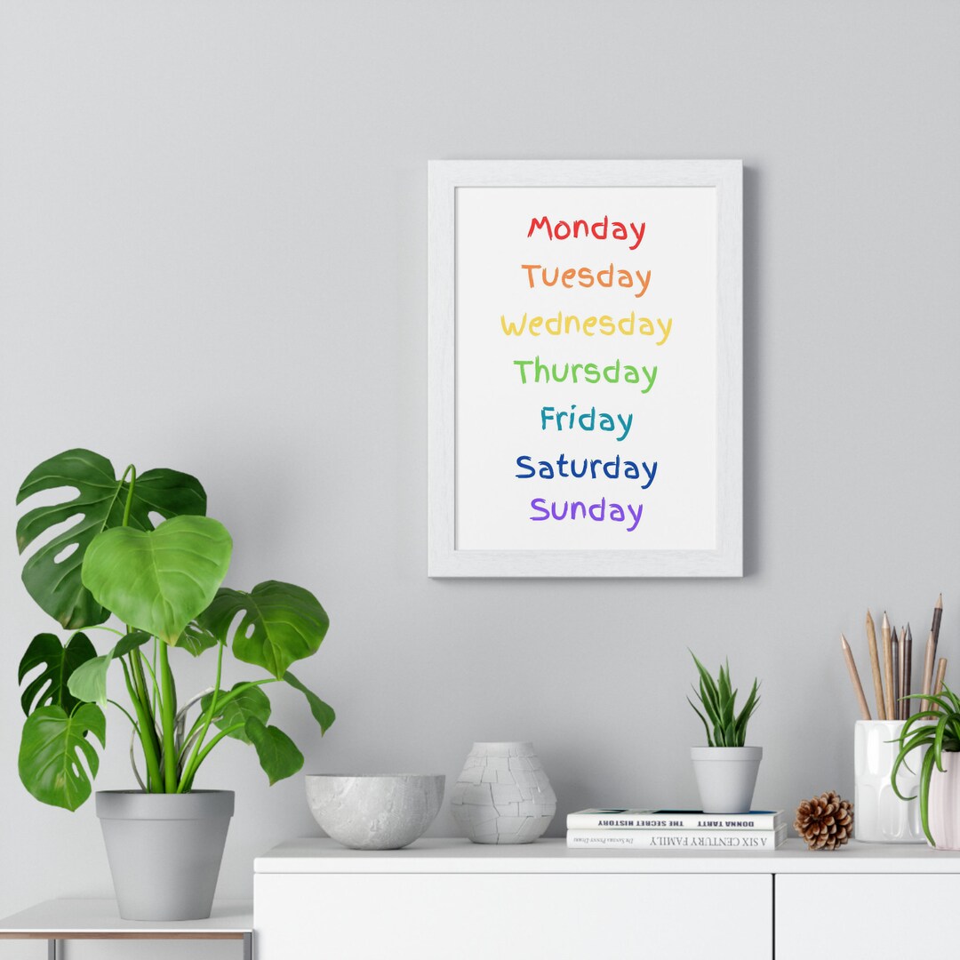 Rainbow Days of the Week, Playroom Education, Toddler Learning, Nursery ...
