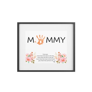 Mother&#39;s Day Handprint - Mommy Art - Kids, Baby, Toddler - Painted Handprint - Keepsake Craft DIY - Gift for Mom - Present