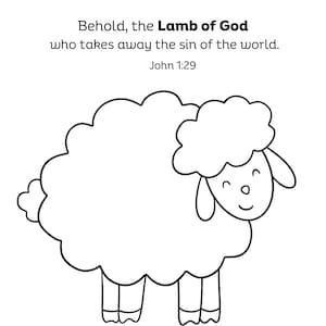 Fingerprint Lamb Craft - Easter Fingerprint Art - Printable Template - Religious Fingerprint Art