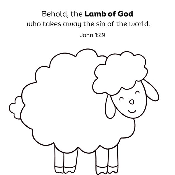 Fingerprint Lamb Craft - Easter Fingerprint Art - Printable Template - Religious Fingerprint Art