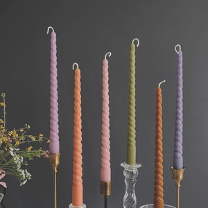 Dripless Twisted Taper, Spiral Taper, Home Décor, Wedding, Christmas, Gift, Events, Thanksgiving Dining Table Candles