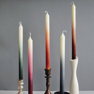 12&quot;Dripless Double Classic Ombre TaperCandles, HandmadeGift,Soy&Beeswax,Unscented,DiningTable,HomeDécor,Wedding,Thanksgiving,Christmas,Event