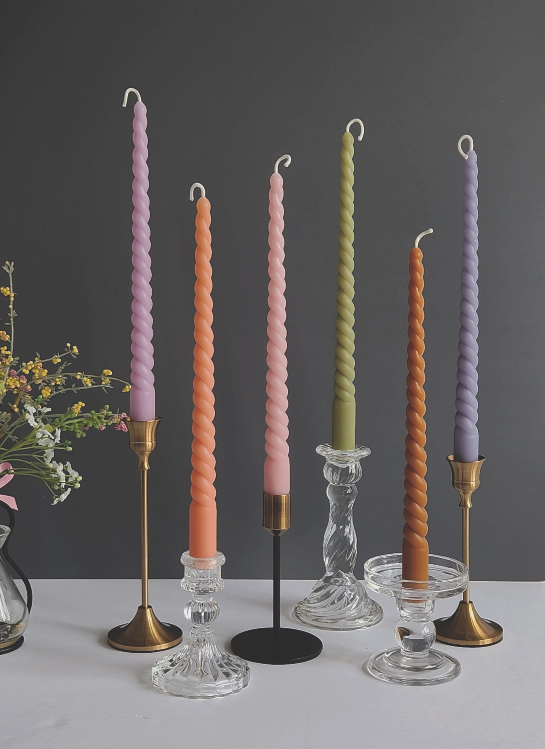 Delicious Tangerine Neon Dip Dye Taper Candles — Lost Objects, Found  Treasures