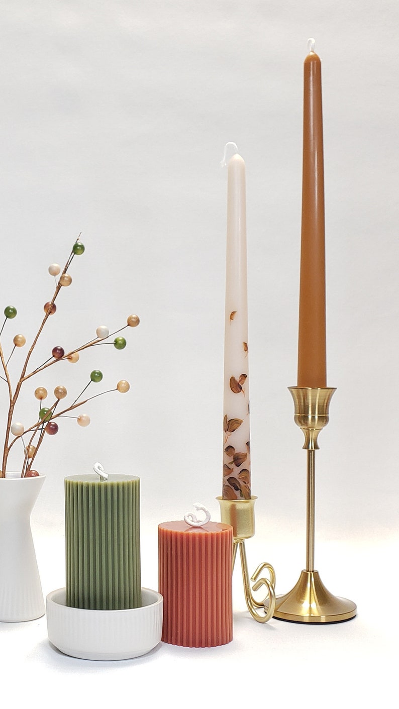 Dripless Taper Candles Soy & Beeswax Blended Unscented Etsy