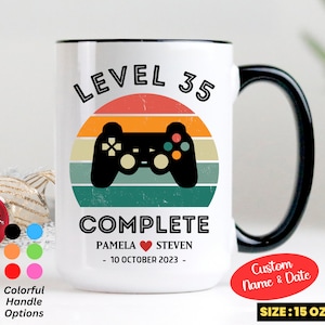 35th Wedding Anniversary Gift for Husband Wife, 35 Year Wedding Anniversary,35 Years Together,Level 35 Complete Mug,35 year Anniversary gift