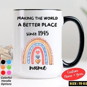 80th birthday gift, 80th birthday mug, Personalized gift, 80 year old gifts, Happy 80th birthday, Custom coffee mug,1945 Born Bday Gift idea
