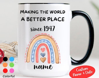 79th Birthday, 79th Birthday Gift, Personalized 79th Birthday Gift for Grandma, Grandpa, Mom, Dad, 1947 Born Birthday Gift,79th Birthday Mug