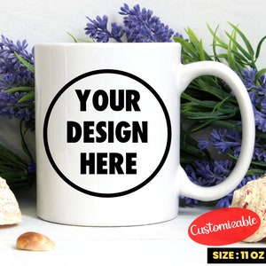 11 Oz/15 Oz Custom Logo Mug, Custom 11 Oz/15 Oz Personalized Logo Mug White, Logo Mugs in Bulk, Coffee Mug Gift,Personalized Logo Mug Bulk
