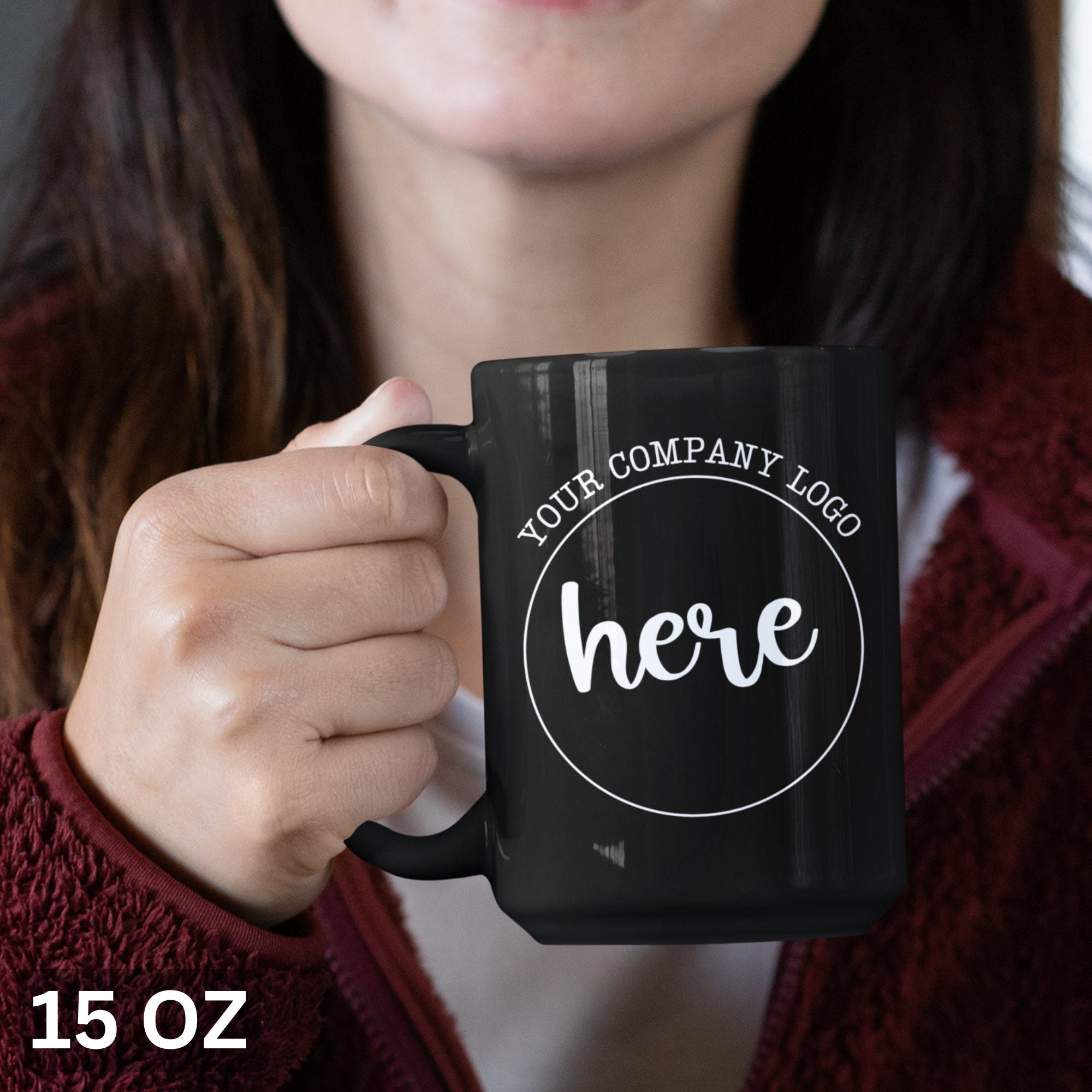 Custom Coffee Mugs, Personalized Mug, Custom Logo BLACK Mug, Bulk