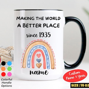 90th Birthday Gift, Birthday Decorations, 1935 Gift Happy 90th Birthday, Custom Coffee Mug, Gift For Parents And Grandparents 1935 Born Gift