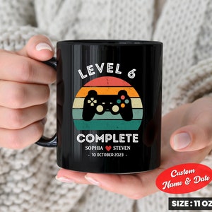 6th Wedding Anniversary Gift For Husband Wife, Gamer Husband Gift, Personalization Level 6 Complete, 6th Anniversary Gift , Retro Video Game