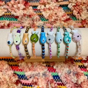 Ceramic fish beaded bracelets