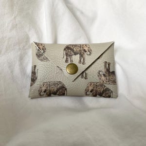 Porta-cartões em couro sintético de elefante