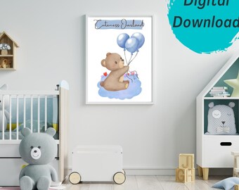 Nursery Art,baby Boy,printable, Wall Art,rustic,navy Blue,printable Art ...
