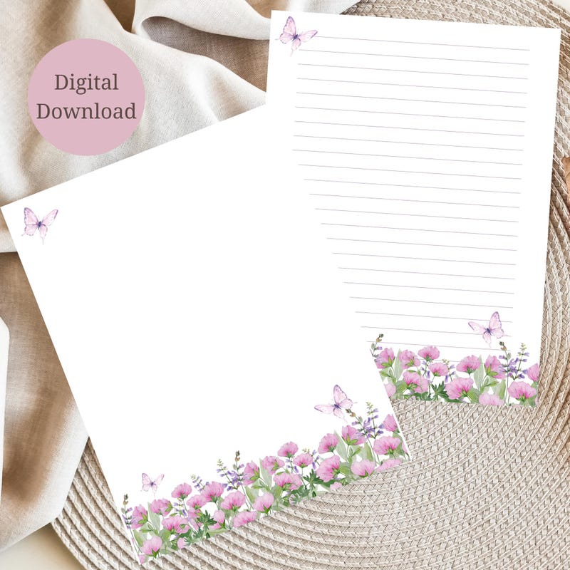 Purple Writing Paper - Etsy