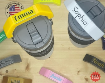 Placa de identificação personalizada para copo Stanley: etiqueta com alça de canudo flip IceFlow