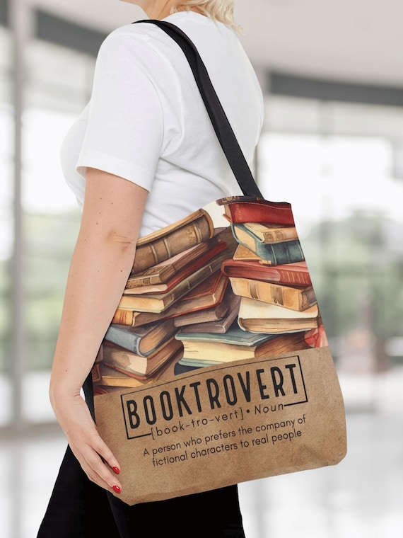 Booktrovert definition Tote Bag, Book Lovers Gift, Readers Book Bag, Introvert Tote, Literary Tote, Bookish Tote
