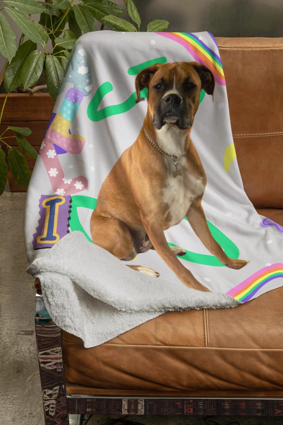 Personalized Pet Sherpa Blanket, Pet memorial throw, Dog photo blanket, Customized Dog Cat Blanket