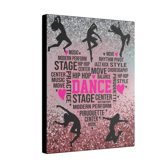 Dancer Canvas Print, Heart Dancer and glitter Matte Canvas Art for Dance Enthusiasts, Ballet Lovers, Home Decor, Wall Art, Room Decor, Gift