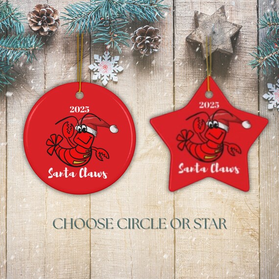 Red Lobster Santa Claws Ornament, 2025 Crustaceans Christmas Ornament, Funny Holiday Decoration, Unique Gift